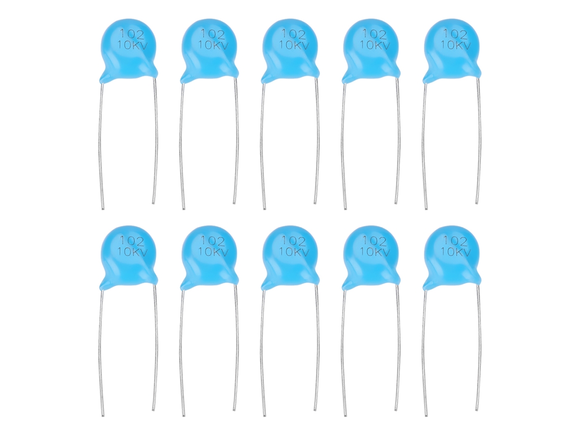10pcs Conjunto De Capacitores Cerâmicos De Alta Tensão 10kv 1000pf 102 Peças Eletrônicas