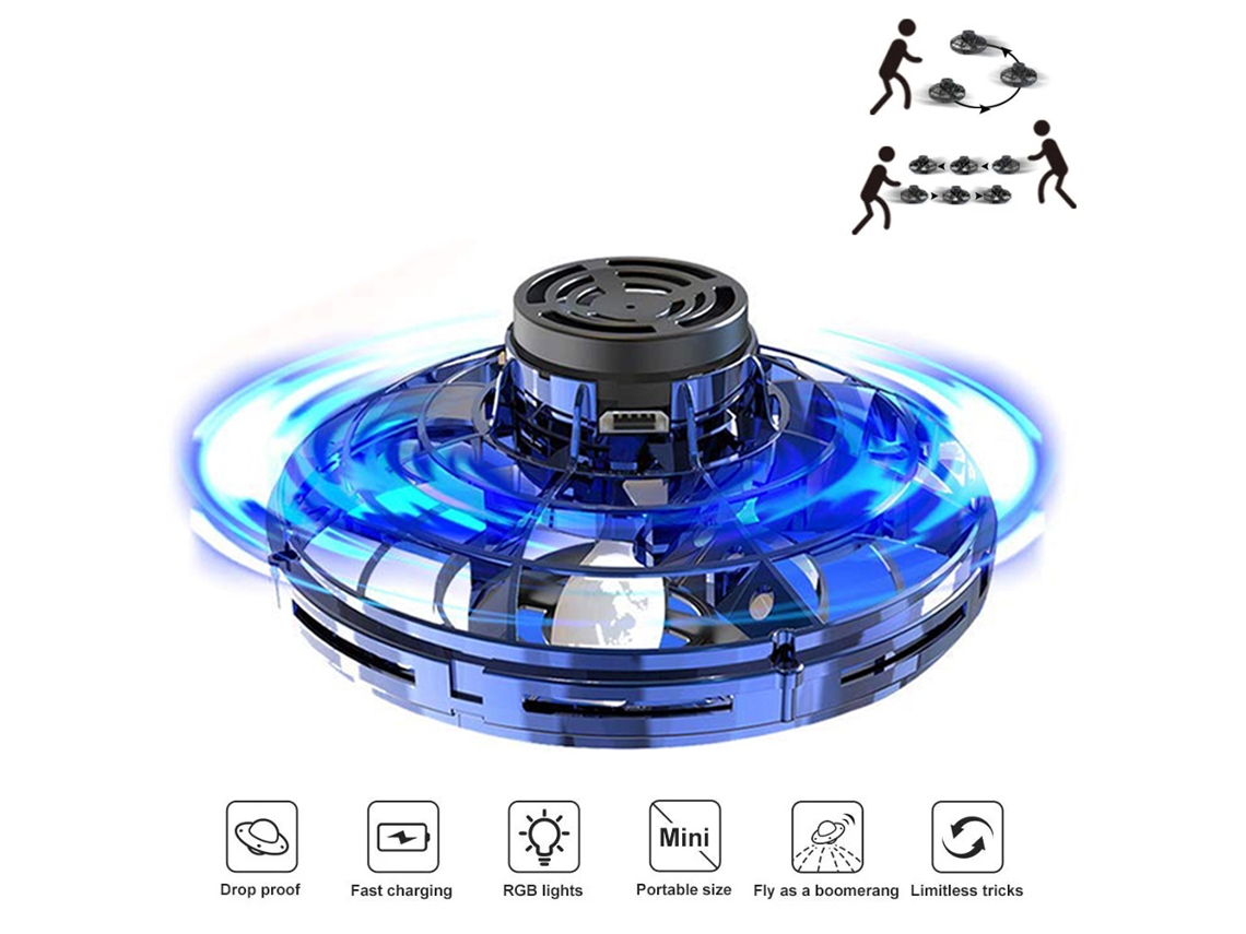 Mini Drone De Brinquedo Voador Redondo Operado Manualmente Com Luz Led, Brinquedo Voador Ovni -aquaforge