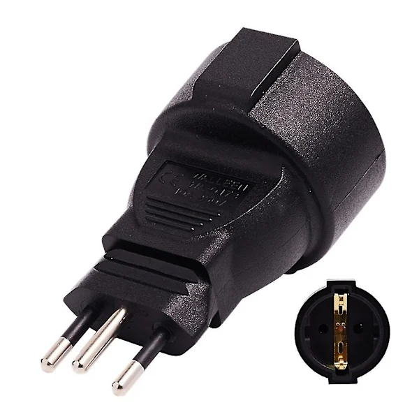 Adaptador De Energia /ea/suíço 3 Pinos Redondos Para Padrão Europeu 16a 250v Macho Fêmea