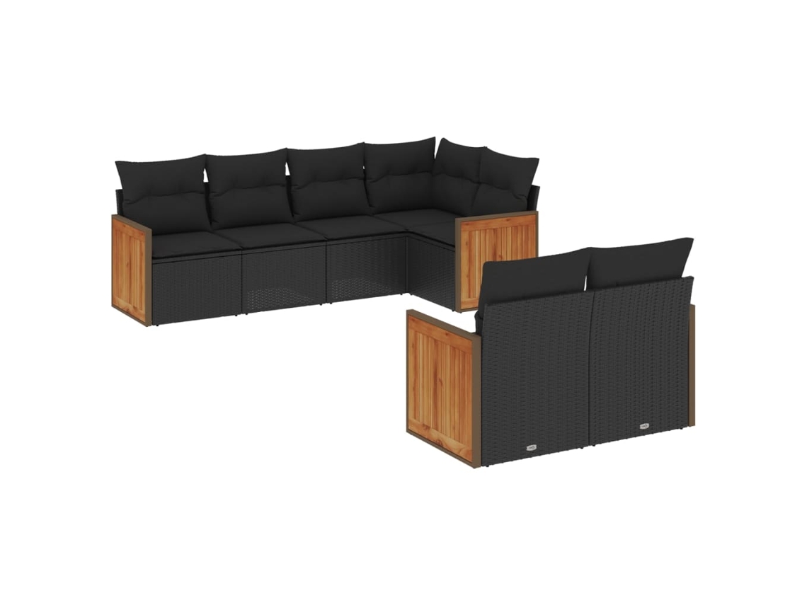 Garden Sofa Set, Garden Sofa Sets Vidaxl Preto Rattan / Vime (n/a)