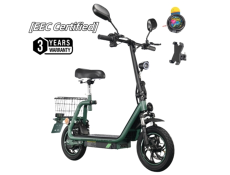 Trotinete Elétrica Twofish M5 Pro E Certificada Eec 500w 48v 13ah 40km/h Freios Duplo Disco Amortecedores Dianteiros E Traseiros Com Assento E Cesto