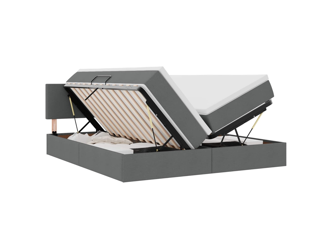 SYFAX™ Cama de Armazenamento Led com Colchão Cinzento escuro