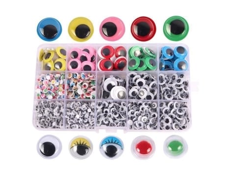 Olhos Móveis Adesivos, 1500 Pcs Olhos Móveis Plásticos, Olhos Autocollantes Para Artesanato Diy Scrapbooking Haopyou (tamanhos Sortidos)