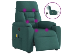 Poltrona de massagens elétrica VIDAXL Verde Tecido