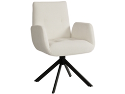 Poltrona giratória, cadeira de destaque, design moderno, suporta até 120kg, branco cremoso BTFORUS