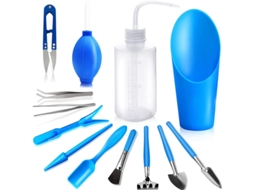 Ferramentas De Suculenta, Conjunto De 13 Ferramentas De Jardim Mini, Kit De Cuidado De Suculentas Azul