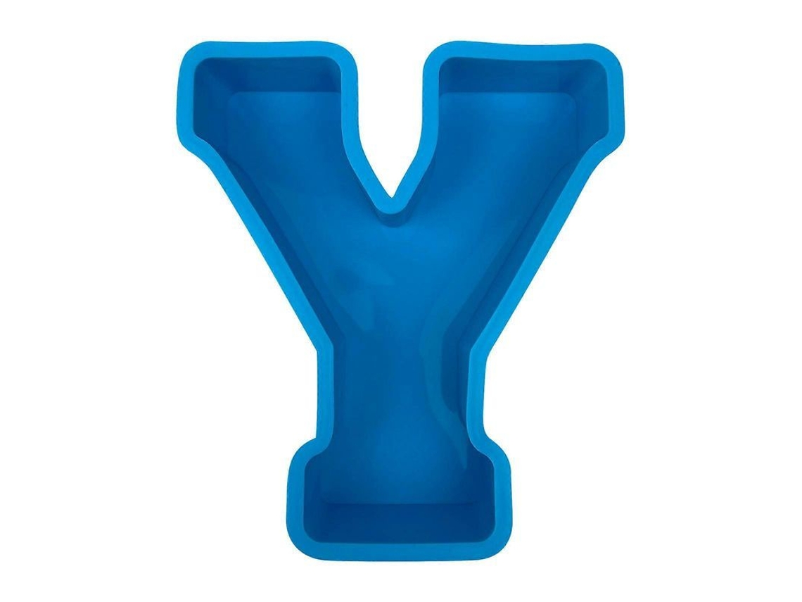Mold De Letras Do Alfabeto Em 3d Para Bolo, Cera, Sabão E Resina - Flexível E Reutilizável - Cor Azul Y