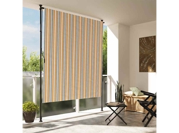 Vidaxl Estore De Rolo Exterior 150x270 Cm Tecido/aço Amarelo E Branco