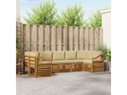 Vidaxl Conjunto De Sofás Para Exterior 7 Unid. Natural E Bege