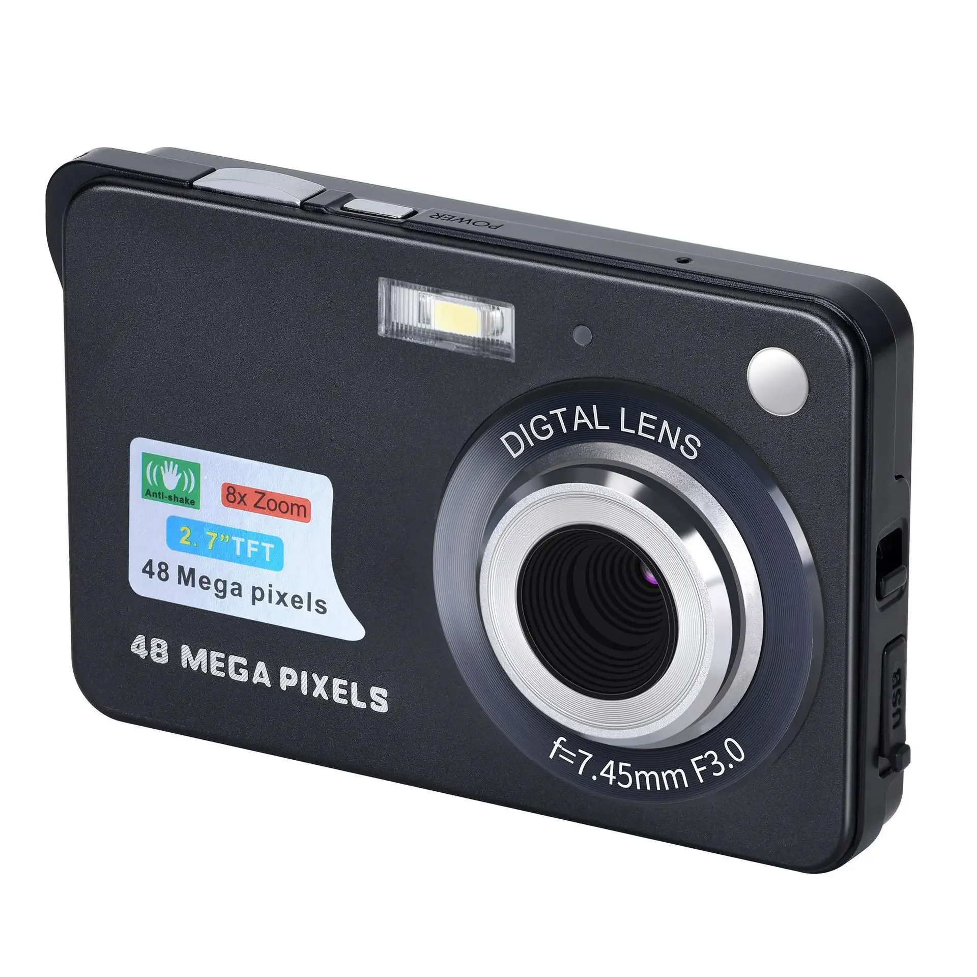 Câmera/filmadora Digital Infantil de Alta Definição com Tela Lcd de 48mp e Estabilização de Imagem para Ambientes Externos MDUG (preta)