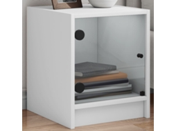 Vidaxl Mesas De Cabeceira C/ Portas De Vidro 2 Pcs 35x37x42 Cm Branco