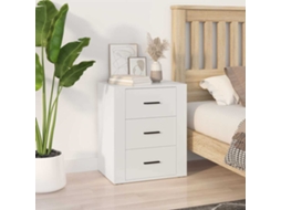 Vidaxl Mesa De Cabeceira 50x36x60 Cm Derivados De Madeira Branco