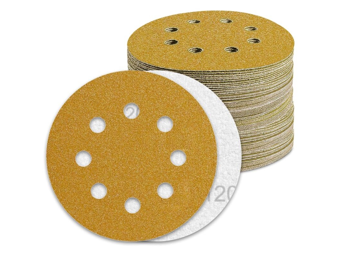 Disco de Lixa BRILVIBERA de 125 mm, grão 120, pacote com 100 unidades