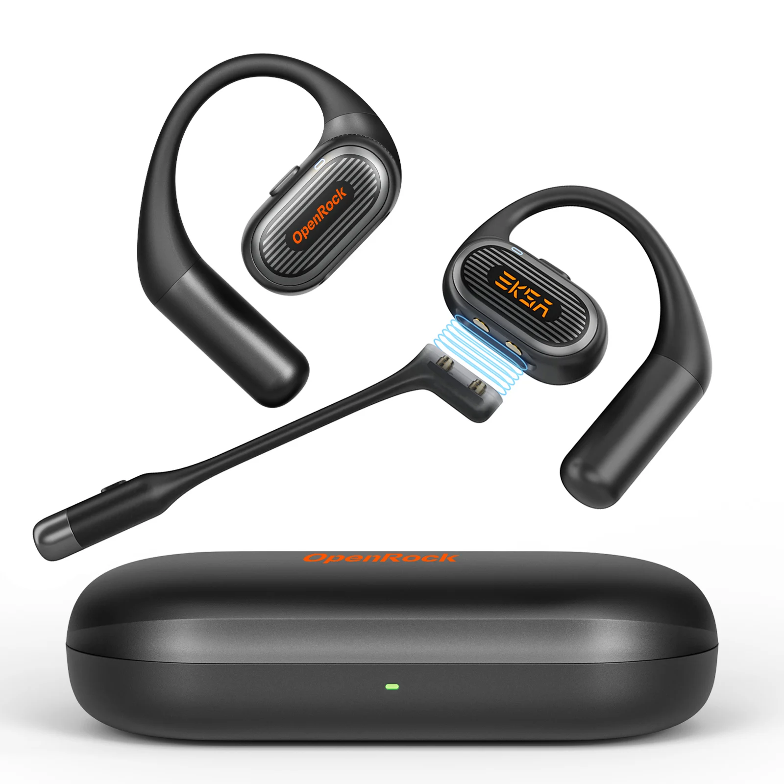 Fones De Ouvido Com Tradutor De Ia (preto), Fones De Ouvido Sem Fio Abertos Com Microfone Magnético Enc, À Prova D'água Ipx7.