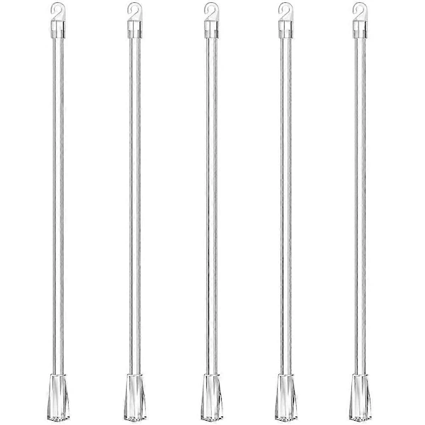 5 Peças Vareta De Persiana Vertical De Reposição Com Ganchos Transparentes 43, 00 X 1, 10 X 1, 10 Cm