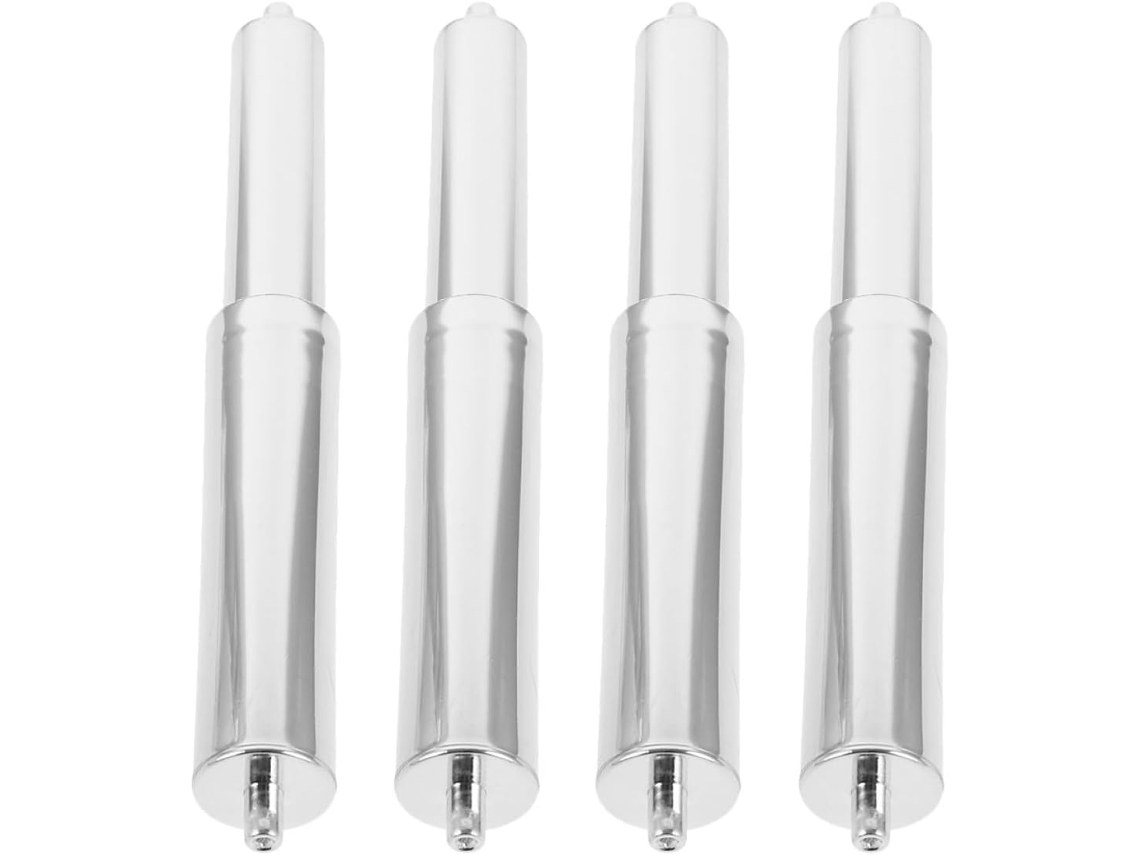 Conjunto De 4 Hastes Aço Inoxidável Para Suporte Papel Higiênico Com Roletes Mola, Ideais Para Banheiros