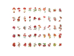 Adesivos de Flores Naturais 100pcs para Scrapbook Journal Diy Decorativo com Autoadesivo
