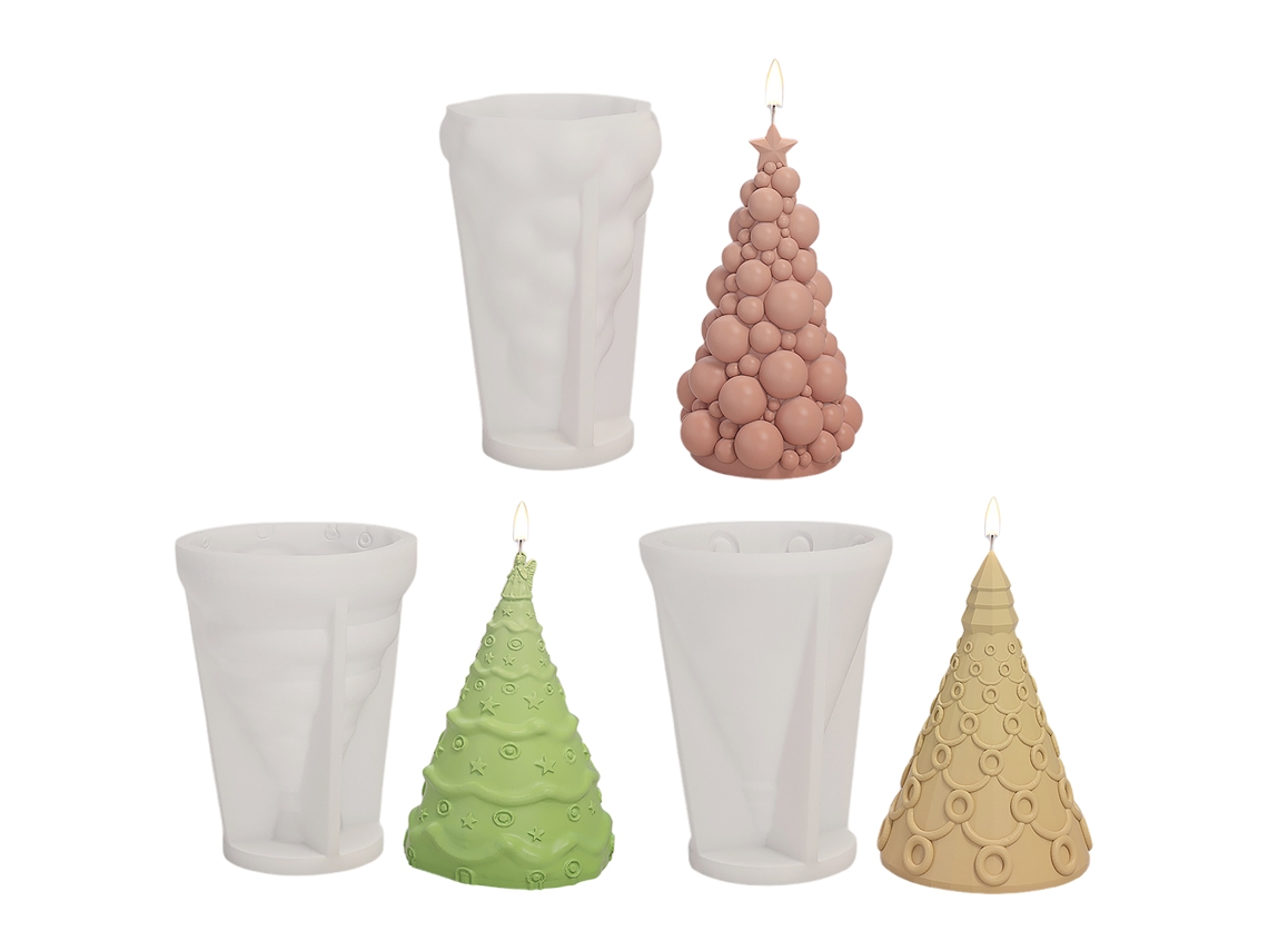 Laxiscreed Conjunto De 3 Moldes Para Árvore De Natal Com Aroma De Pinheiro Para Aromaterapia