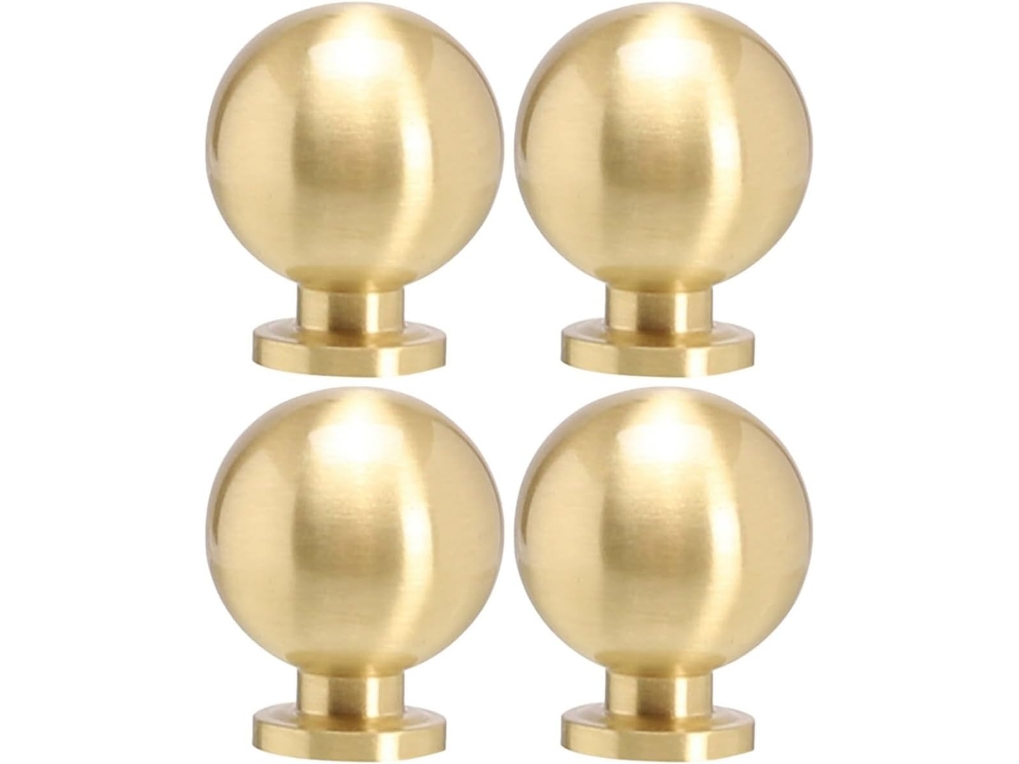 Conjunto De 4 Puxadores Redondos De Latão Para Móveis Elegantes E Modernos.