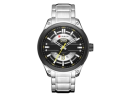 Relógio de Pulso Masculino Curren Fashion Impermeável de Quartzo com Pulseira de Aço