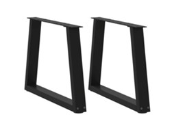 Vidaxl Pés Para Mesa De Centro Em V 2 Peças Preto 60x(42-43,3) Cm Aço