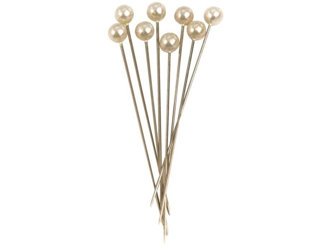 Alfinete com pérola - 64 x Ø6 mm - branco - 25 p…
