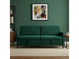 Vidaxl Sofa Com Armazenamento Verde-escuro 192 X 78 X 87 Cm Poliéster