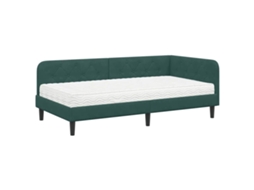 Estrutura de Cama de Canto Verde Escuro com Veludo 100x200 cm MAISON EXCLUSIVE
