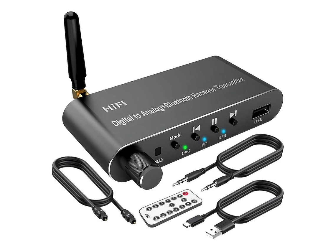 Transmissor e Receptor Bluetooth 5.1 com Conversor de Áudio Digital GOKOCO