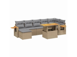 Garden Sofa Set, Garden Sofa Sets Vidaxl Bege Rattan / Vime (n/a)