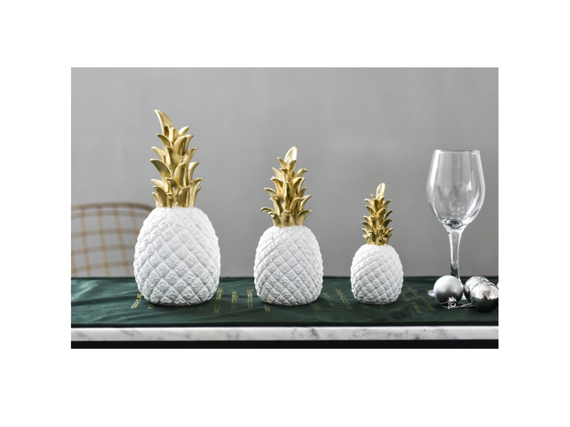 Resin Pineapple Ornament (golden Creative, White Style) Eoocoo