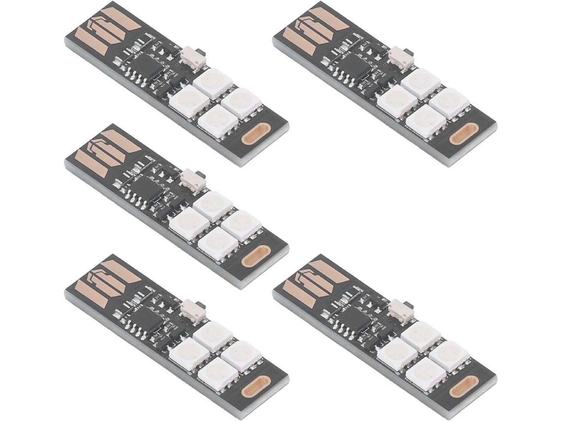 Mini Luminária Usb Ultrafina Com 5 Leds Multicoloridos Para Decoração