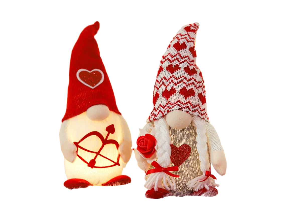 Boneco Gnome Dia Namorados Luz Presente Amor