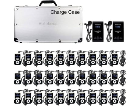 T130 Microfone, Sistema De Guia De Áudio, Sistema Micro Portátil Sem Fio, 12h Em Espera, Para Viagens, Visitas Retekess (30 Pagers)