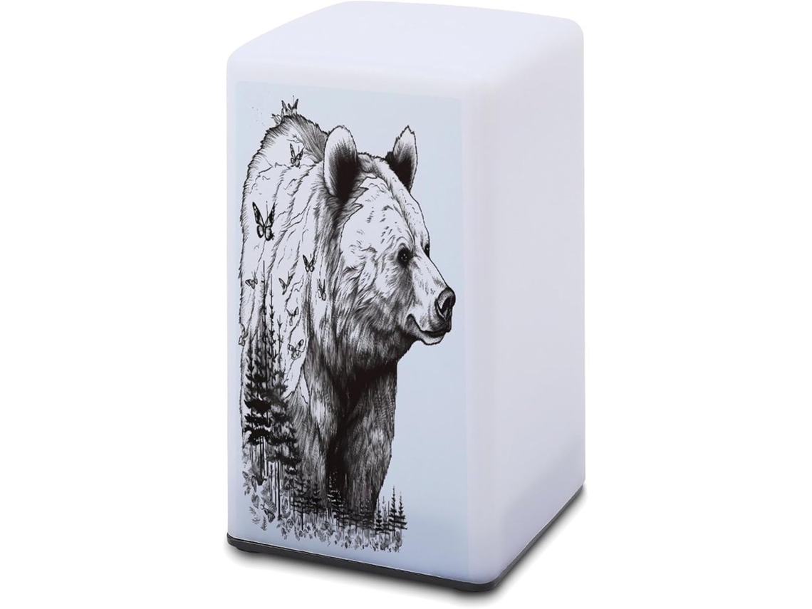 Luminária De Mesa A Bateria Design Urso E Vida Selvagem Leitura Para Escritório, Quarto, Proteção Ocular E Economia De
