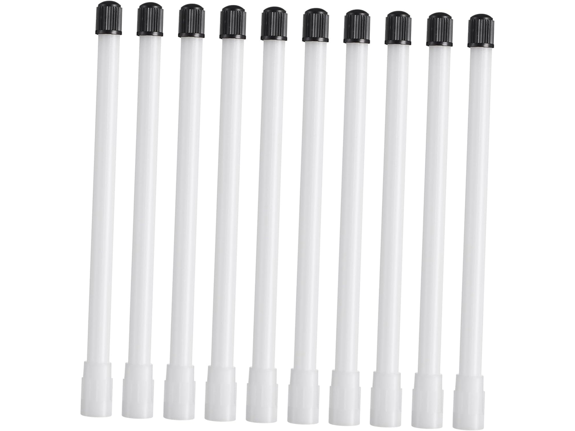 Extensão Reta De Válvula De Pneu De 150 Mm Em Plástico Branco, Pacote Com 10 Unidades (economize Dinheiro)