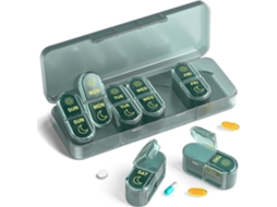 Organizador Semanal de Comprimidos CHRUI Am Pm para Medicamentos Sem Bpa (verde)