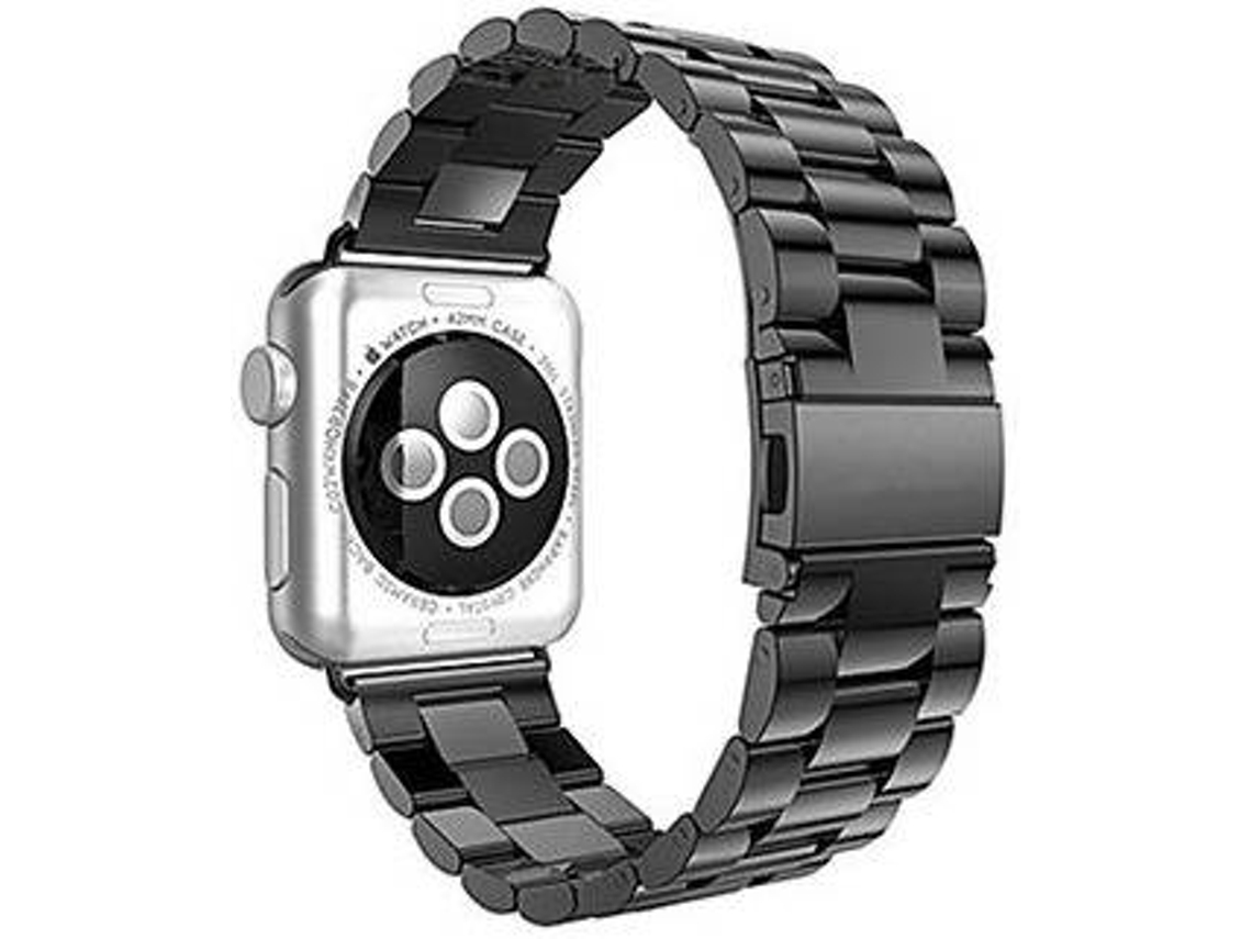 Kit Bracelete, Ferramenta e Película de Vidro para Apple Watch Series 6 PHONECARE Stainless Lux Preto