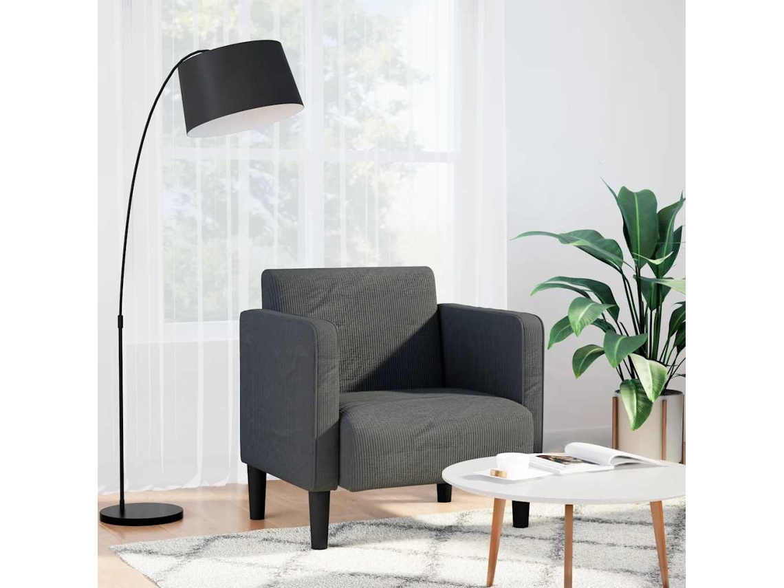 Vidaxl Poltrona Com Apoio De Braços 54 Cm Tecido Corduroy