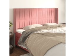 Cabecero con Alas de Terciopelo 163x16x118/128 cm Rosa