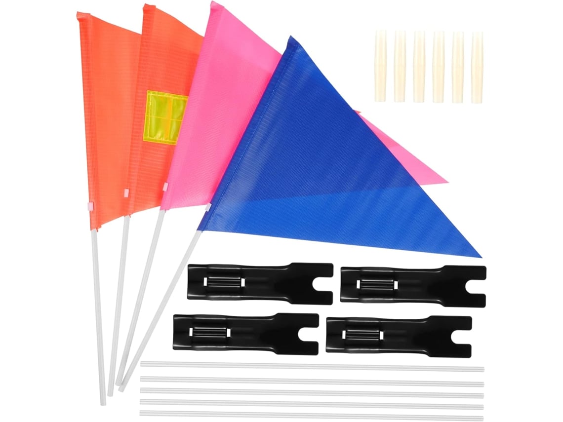 Kit De Bandeira Para Bicicleta, Bandeira De Segurança, Mastro Portátil, Instalação Kit De Bandeira Para Bicicleta, Bandeira De Seguranç Gokoco