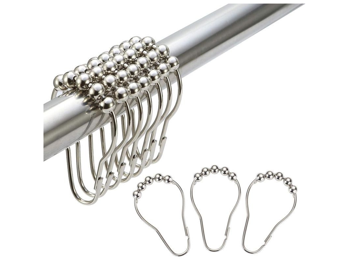 Anéis de Cortina Nova Line, aço inox, para barras de chuveiro | S/MARCA