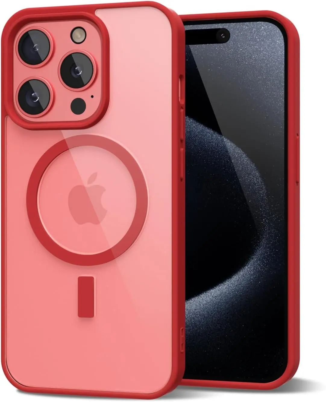Capa Protetora Híbrida (para Iphone 15 Pro Max Vermelho), Completa Com Acessórios.