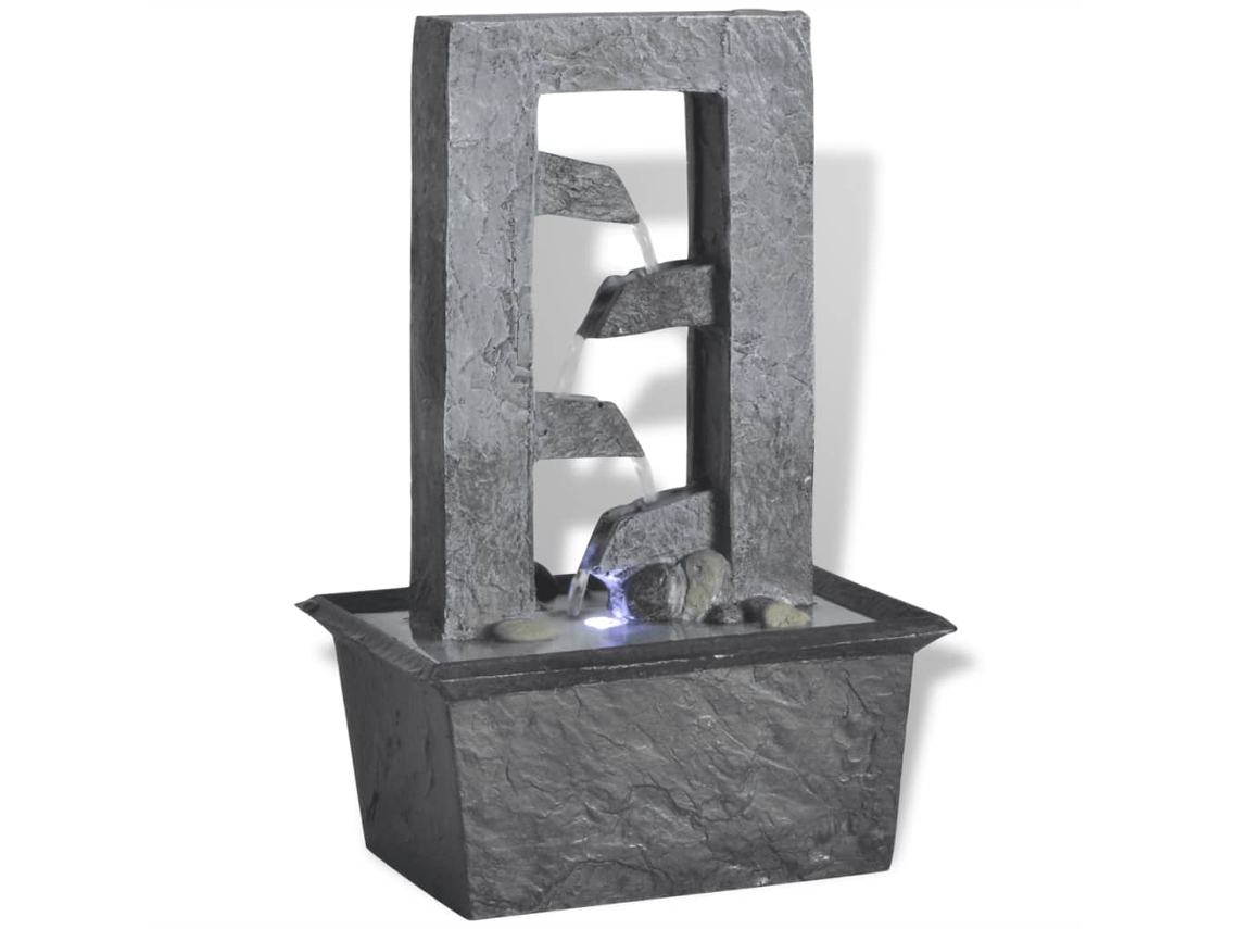 Vidaxl Chafariz Interior Com Luz Led Resina