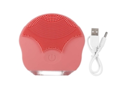 Escova Elétrica Facial Em Silicone Portátil Limpeza De Poros Massagem Facial