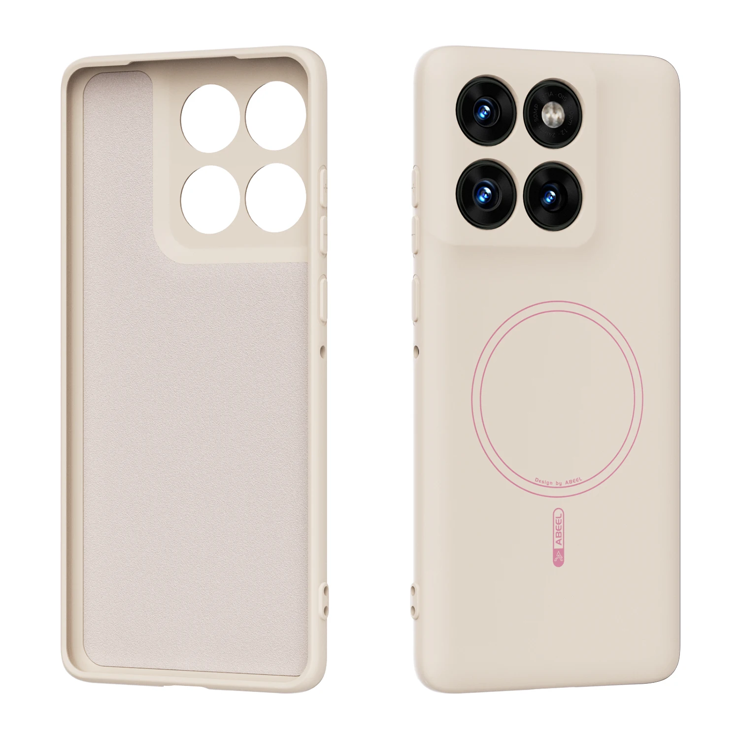 (bege, Motorola Edge 60s) Capa De Celular Em Silicone Líquido, Capa Protetora Magnética Macia À Prova De Choque.