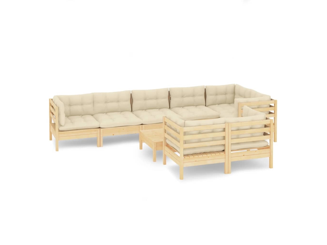 Garden Lounge Set, Garden Lounge Sets Vidaxl Creme Madeira De Pinho (n/a)