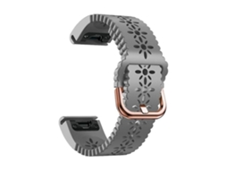 Lurelia Pulseira De Relógio Feminina Garmin Fenix 7s Silicone 20 Mm Com Cadarço Perfurado Cinza