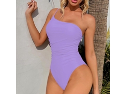 Conjunto De Biquíni De Cor Solida Para Mulher Com Design Sexy E Ajustável Para Praia E Piscina Roxo