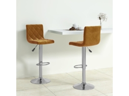 Vidaxl Bancos De Bar 2 Pcs Veludo Castanho